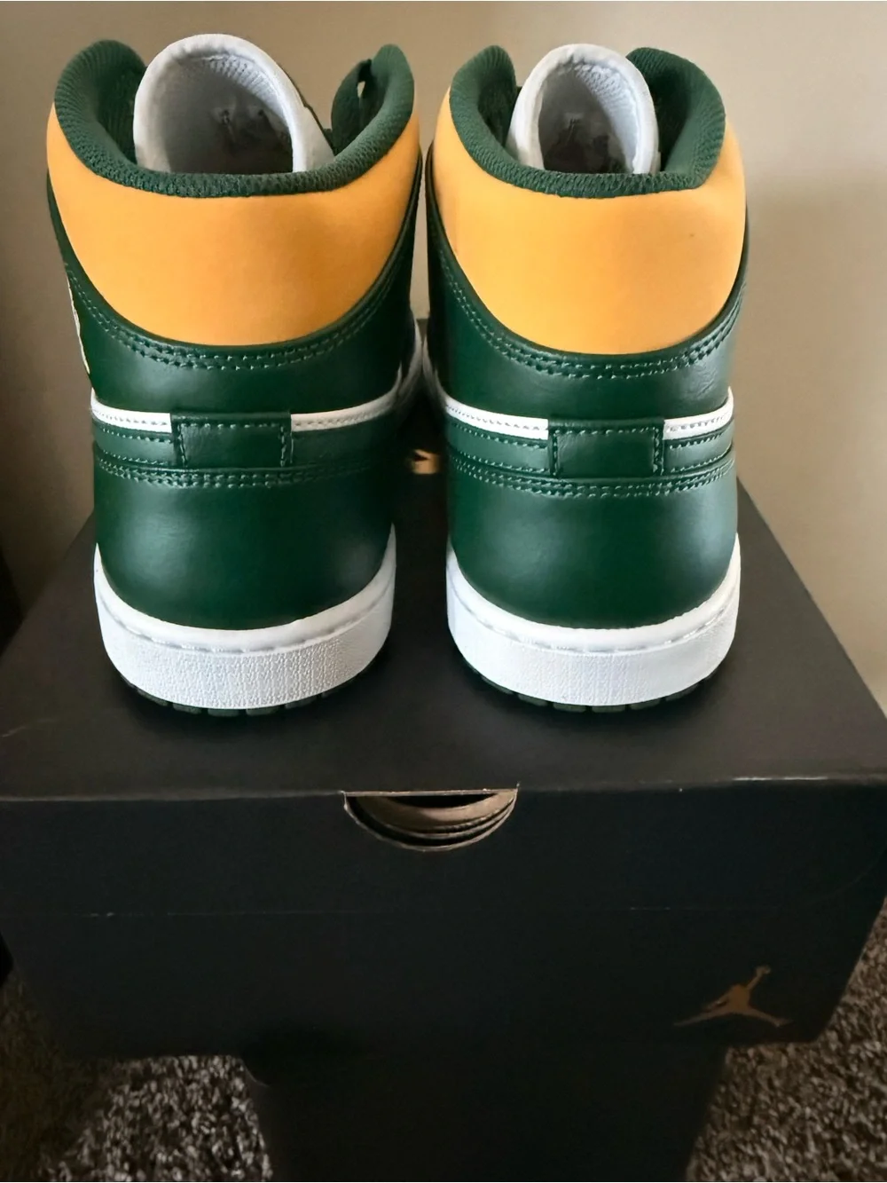 Jordan Mid-Top Sneakers in Green, White & Yellow - Picture 3 of 5